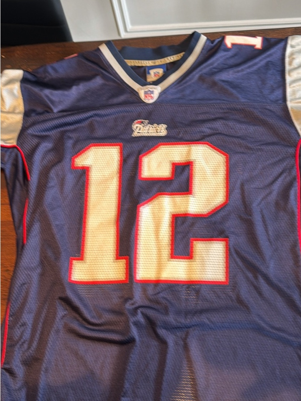 New England Patriots #12 Navy Football Jersey